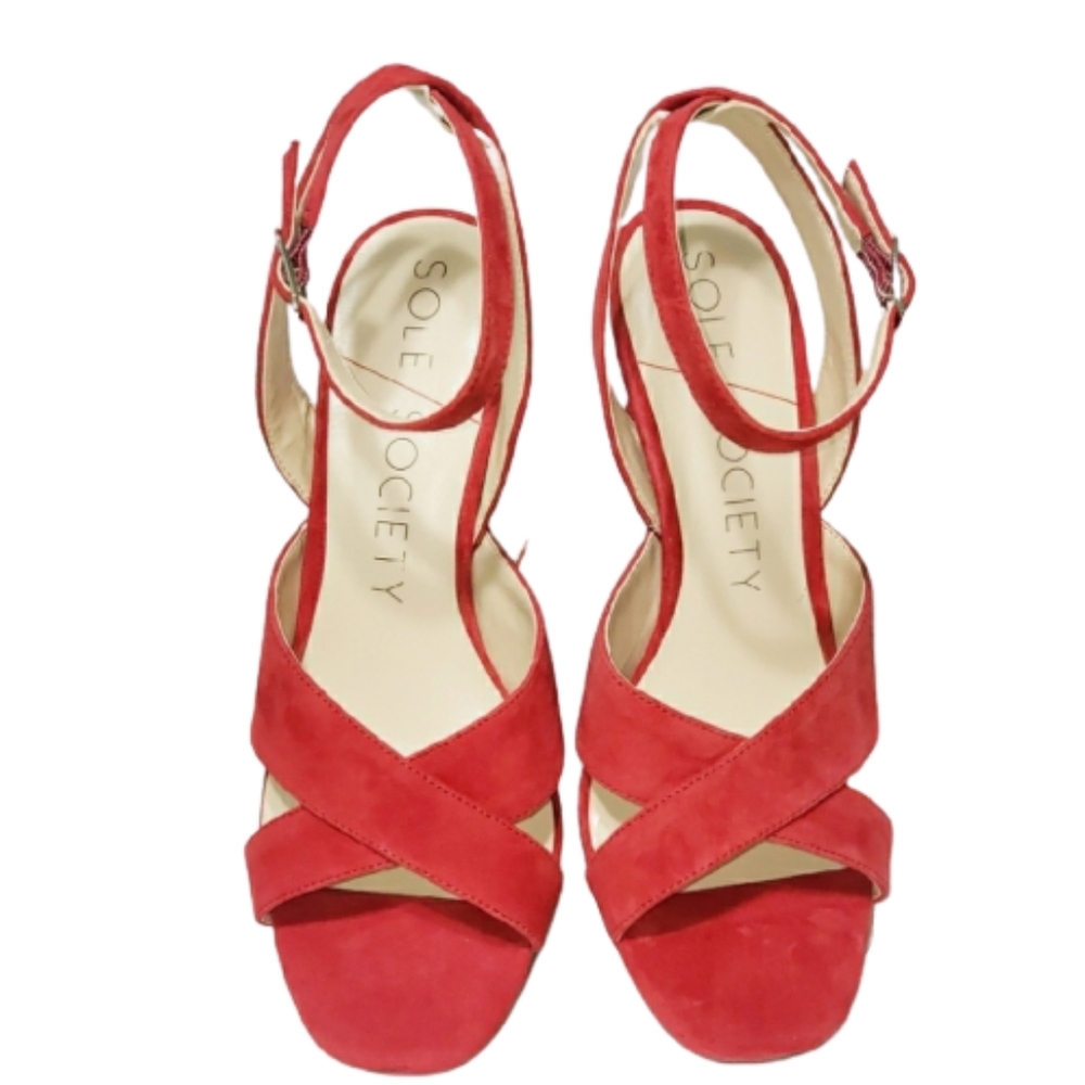Flash Sale Red Criss Cross Sandal by Sole Society